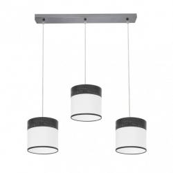 Regleta Cloe 3xe27 Cromo/blanca-madera Negra Regx60x16 cm