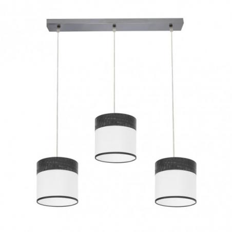 Regleta Cloe 3xe27 Cromo/blanca-madera Negra Regx60x16 cm