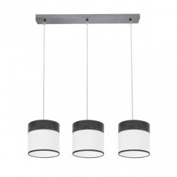 Regleta Cloe 3xe27 Cromo/blanca-madera Negra Regx60x16 cm