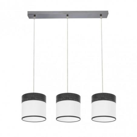 Regleta Cloe 3xe27 Cromo/blanca-madera Negra Regx60x16 cm