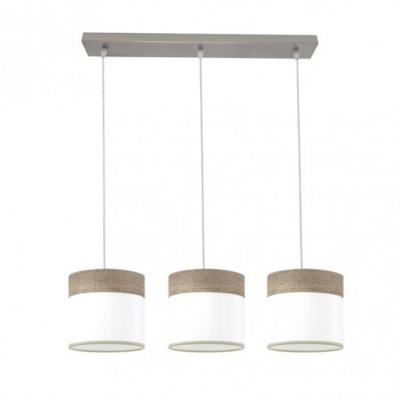 Regleta Cloe 3xe27 Niquel/blanca-madera Gris Regx60x16 cm