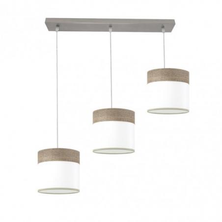 Regleta Cloe 3xe27 Niquel/blanca-madera Gris Regx60x16 cm