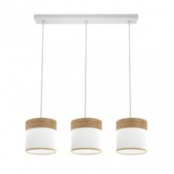 Regleta Cloe 3xe27 Blanco/blanca-madera Clara Regx60x16 cm