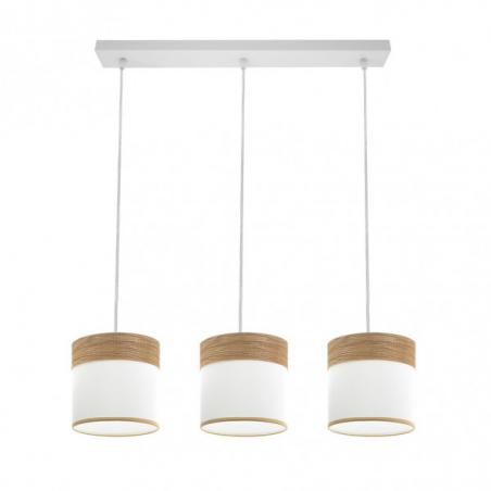 Regleta Cloe 3xe27 Blanco/blanca-madera Clara Regx60x16 cm