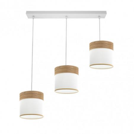 Regleta Cloe 3xe27 Blanco/blanca-madera Clara Regx60x16 cm