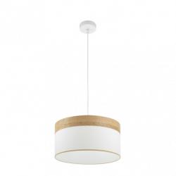 Colgante Cloe 1xe27 Blanco/blanca-madera Clara Regx40x40 cm