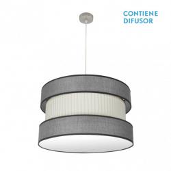 Colgante Home 3xe27 Niquel/gris-beis Regx60x60 Cm
