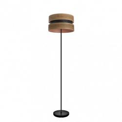 Pie Salon Colet 1xe27 Negro/madera Oscura 160x40x40 Cm