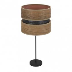 Sobremesa Alto Colet 1xe27 Negro/madera Oscura 61x30x30 Cm