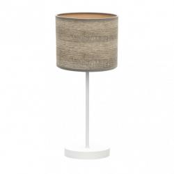Sobremesa Jerte 1xe14  Blanco/madera Gris 42x17x17 Cm