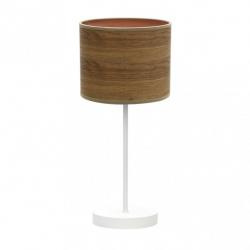 Sobremesa Jerte 1xe14  Blanco/madera Oscura 42x17x17 Cm