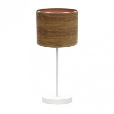 Sobremesa Jerte 1xe14  Blanco/madera Oscura 42x17x17 Cm
