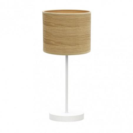 Sobremesa Jerte 1xe14  Blanco/madera Clara 42x17x17 Cm