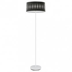 Pie Salon Piron 1xe27 Blanco/madera Negra 165x40x40 Cm