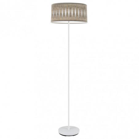 Pie Salon Piron 1xe27 Blanco/madera Gris 165x40x40 Cm