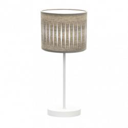 Sobremesa Piron 1xe14 Blanco/madera Gris 42x17x17 Cm