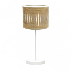 Sobremesa Piron 1xe14 Blanco/madera Clara 42x17x17 Cm