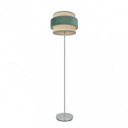 Pie De Salon Reyes 1xe27 Cromo/natural-verde 160x40x40 cm