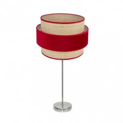 Sobremesa Alto Reyes 1xe27 Niquel/natural-rojo 64x30x30 cm