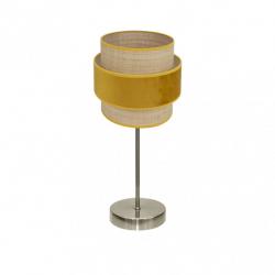 Sobremesa Reyes 1xe14 Cuero/natural-yema 43x18x18 cm