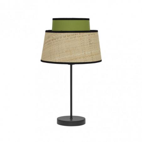 Sobremesa Jia 1xe14 Natural/verde 40x20x20 Cm