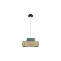 Colgante Jia 1xe27 Natural/turquesa Regx40x40 cm