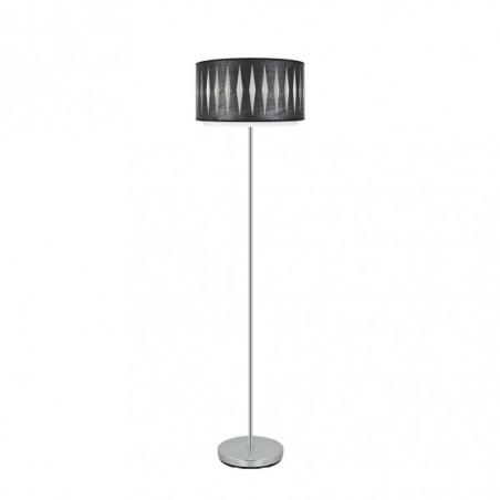 Pie Salon Alexandra 1xe27 Cromo/madera Negra 162x40x40 Cm