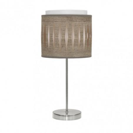 Sobremesa Alexandra 1xe14 Niquel/madera Gris 42x17x17 Cm