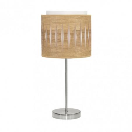 Sobremesa Alexandra 1xe14 Niquel/madera Clara 42x17x17 Cm