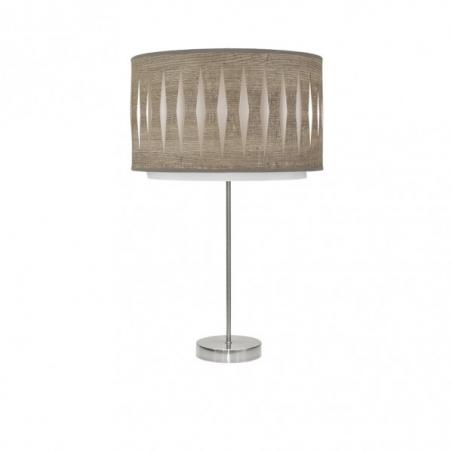 Sobremesa Alto Alexandra 1xe27 Niquel/madera Gris 61x30x30 Cm