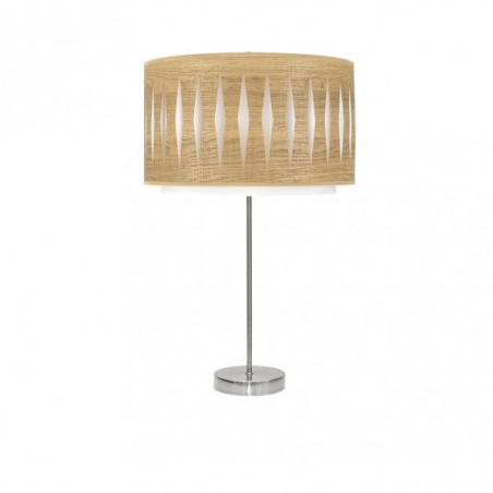 Sobremesa Alto Alexandra 1xe27 Niquel/madera Clara 61x30x30 Cm