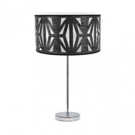 Sobremesa Alto Katerina 1xe27 Cromo/madera Negra 61x30x30 Cm