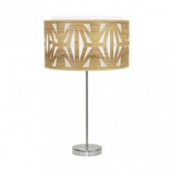 Sobremesa Alto Katerina 1xe27 Niquel/madera Clara 61x30x30 Cm