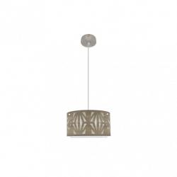 Colgante Katerina 1xe27 Niquel/madera Gris Regx30x30 cm