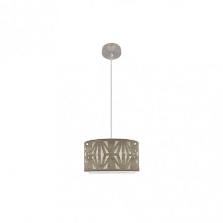 Colgante Katerina 1xe27 Niquel/madera Gris Regx30x30 cm
