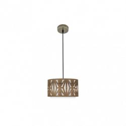 Colgante Katerina 1xe27 Cuero/madera Oscura Regx30x30 cm