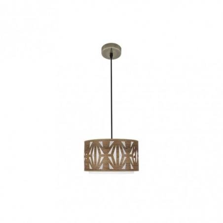 Colgante Katerina 1xe27 Cuero/madera Oscura Regx30x30 cm