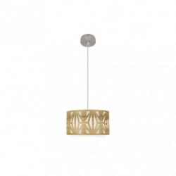 Colgante Katerina 1xe27 Niquel/madera Clara Regx30x30 cm