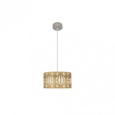 Colgante Katerina 1xe27 Niquel/madera Clara Regx30x30 cm