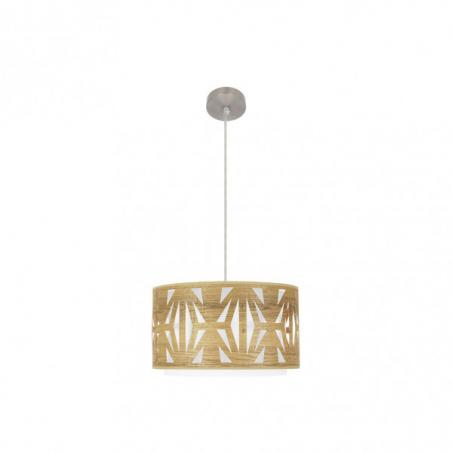 Colgante Katerina 1xe27 Niquel/madera Clara Regx40x40 cm