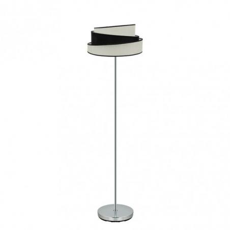 Pie Salon Hara 1xe27 Cromo/blanco-negro 162x40x40 Cm