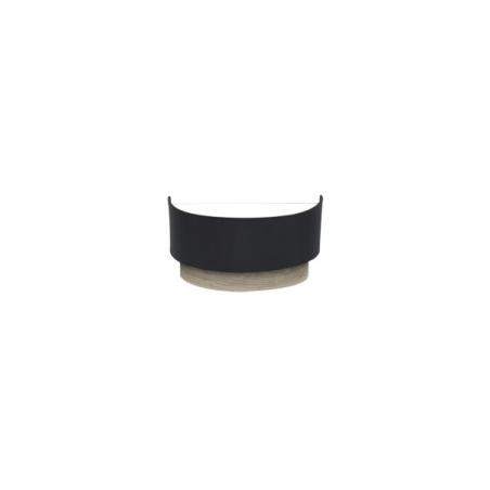Aplique Tania 1xe27 Negro/madera Gris 15x30x16 Cm