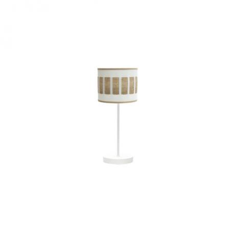 Sobremesa Ivanna 1xe14 Blanco/blanco-madera Clara 43x17x17 Cm