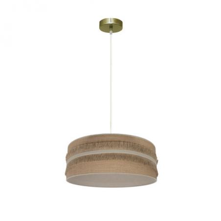 Colgante Natalia 1xe27 Cuero/saco-beis Regx40x40cm