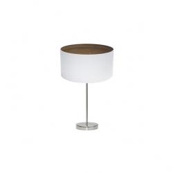 Sobremesa Tatiana 1xe27 Niquel/blanco-mad.Oscura 63x30x30 Cm