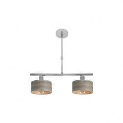 Lampara Gilda 2xe14 Cromo/madera Gris Regx43x14 Cm
