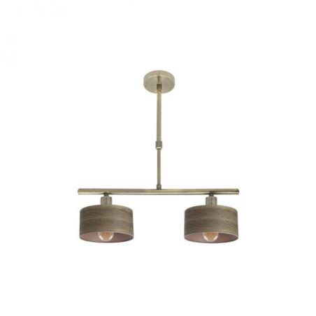 Lampara Gilda 2xe14 Cuero/madera Oscura Regx43x14 Cm