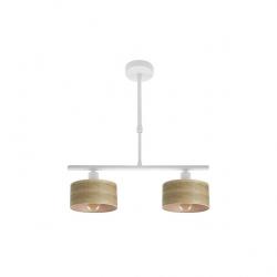 Lampara Gilda 2xe14 Blanco/madera Clara Regx43x14 Cm