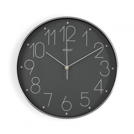 RELOJ PARED DE ALUMINIO GRIS