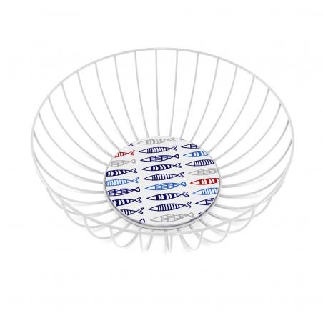 CESTA METALICA BLANCA FISH